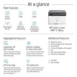 HP Color Laser 150nw A4 Colour Laser Printer - 4ZB95A