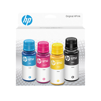 HP GT53 Blk GT52 CMY Ink Bottle 4 Pack